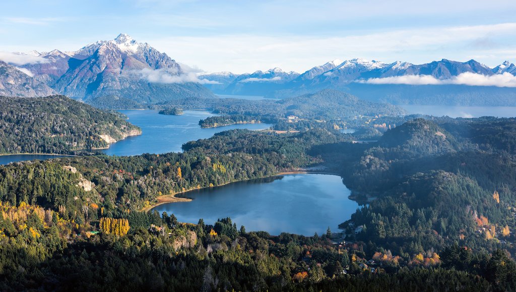 Scenic view of lakes and fjords in Patagonia, South America